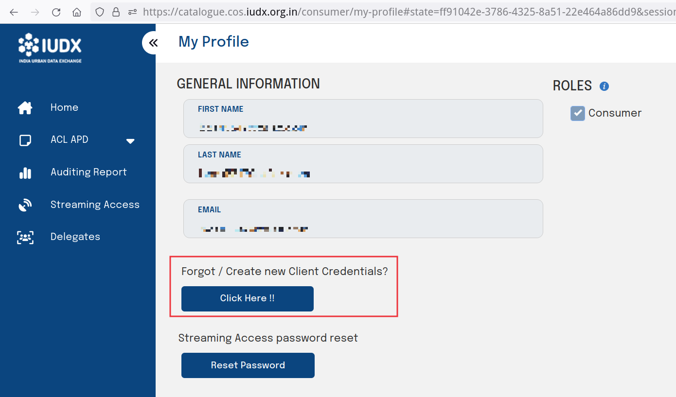 Getting default client credentials