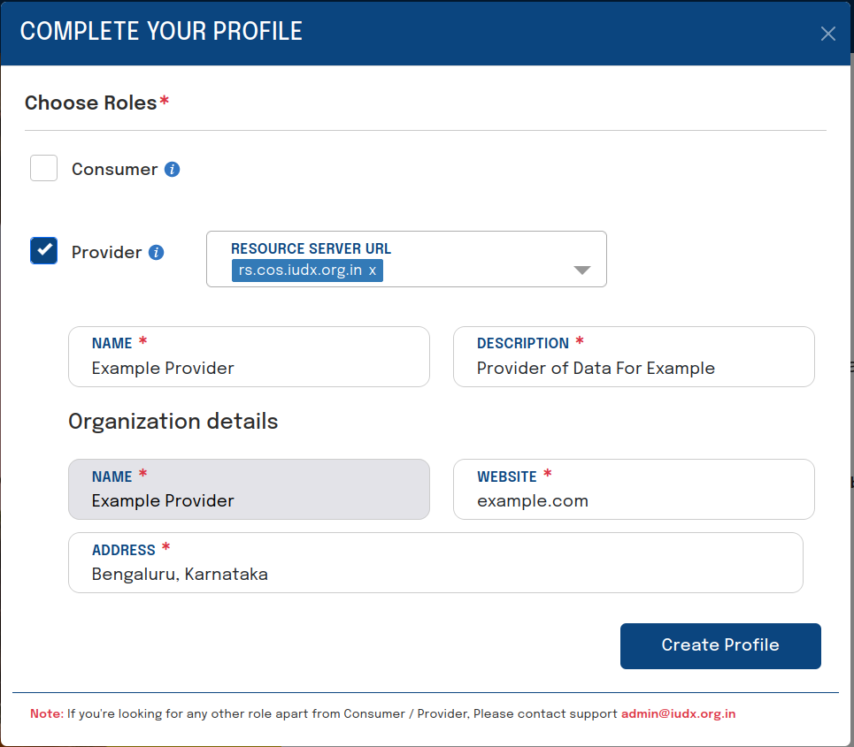 Choosing provider role
